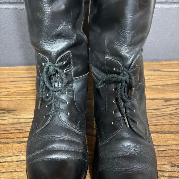 Vintage Women’s Tall Leather Lace-Up Equestrian Boots Size 10 Made in Yugoslavia - Picture 5 of 11
